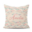 Custom Name Soft Pastel Cloud Waves Japanese Style Seamless Name Square Filled Cushion Throw Pillow Sofa Bed Home Decor Zip Washable UK Made