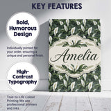 Personalised Name Realistic Peace Lily Custom  Modern Room Accent Elegant Feature Canvas Wall Art Print Decor Picture Ready to Hang