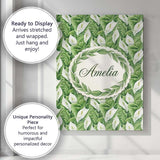 Personalised Name Lush Green Peace Lily Custom  Modern Room Accent Elegant Feature Canvas Wall Art Print Decor Picture Ready to Hang