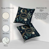 Custom Name Botanical Moon Leaves Stars Night Sky Pattern Lovely Square Filled Cushion Throw Pillow Sofa Bed Home Decor Zip Washable UK Made