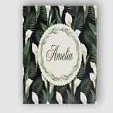 Personalised Name Tropical Calla Lily Custom Modern Room Accent Creative Decorator Style Canvas Wall Art Print Decor Picture Ready to Hang
