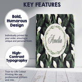 Personalised Name Tropical Calla Lily Custom Modern Room Accent Creative Decorator Style Canvas Wall Art Print Decor Picture Ready to Hang