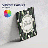 Personalised Name Tropical Calla Lily Custom Modern Room Accent Creative Decorator Style Canvas Wall Art Print Decor Picture Ready to Hang