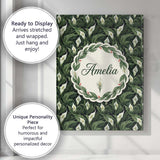 Personalised Name Dense Botanical Peace Custom  Modern Room Accent Elegant Feature Canvas Wall Art Print Decor Picture Ready to Hang