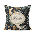 Custom Name Golden Celestial Floral Swirl Stars Seamless Pattern Square Filled Cushion Throw Pillow Sofa Bed Home Decor Zip Washable UK Made
