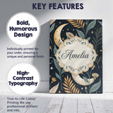 Personalised Name Golden Celestial Floral Swirl Stars Night Seamless Custom  Home Canvas Wall Art Print Decor Picture Ready to Hang