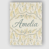 Personalised Name Elegant Hanging Yellow Custom  Interior Decorative Contemporary Canvas Wall Art Print Decor Picture Ready to Hang