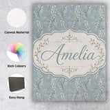 Personalised Name Delicate White Blossom Custom  Unique Gift Idea Elegant Feature Canvas Wall Art Print Decor Picture Ready to Hang