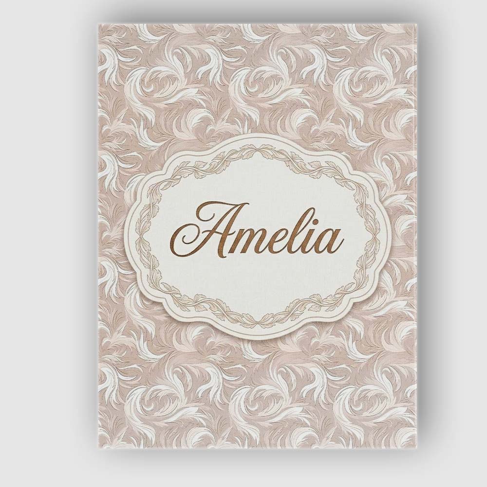 Personalised Name Classic Beige Swirl Custom Modern Room Accent Creative Decorator Style Canvas Wall Art Print Decor Picture Ready to Hang