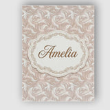 Personalised Name Classic Beige Swirl Custom Modern Room Accent Creative Decorator Style Canvas Wall Art Print Decor Picture Ready to Hang