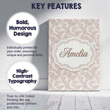 Personalised Name Classic Beige Swirl Custom Modern Room Accent Creative Decorator Style Canvas Wall Art Print Decor Picture Ready to Hang