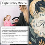Golden Celestial Floral Swirl Stars Night Seamless Pattern Lovely  Personalised Custom Name Super Soft Fleece Blanket Bed Sofa Throw
