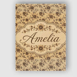 Personalised Name Classic Sepia Daisy Custom Modern Room Accent Creative Decorator Style Canvas Wall Art Print Decor Picture Ready to Hang