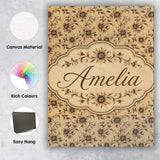 Personalised Name Classic Sepia Daisy Custom Modern Room Accent Creative Decorator Style Canvas Wall Art Print Decor Picture Ready to Hang
