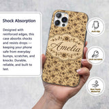 Classic Sepia Daisy Floral Botanical Seamless Custom Name Protective Phone Case Mobile Cover Durable Everyday Smartphone Shock Resistant