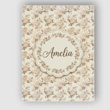 Personalised Name Shabby Chic Beige Rose Custom  Unique Gift Idea Elegant Feature Canvas Wall Art Print Decor Picture Ready to Hang