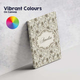 Personalised Name Ornate Taupe Floral Custom Modern Room Accent Creative Decorator Style Canvas Wall Art Print Decor Picture Ready to Hang