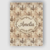 Personalised Name Rustic Distressed Damask Custom  Unique Gift Idea Elegant Feature Canvas Wall Art Print Decor Picture Ready to Hang