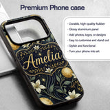 Glowing Red Poppy Flowers Stars Printed Design Custom Name Protective Phone Case Mobile Cover Durable Everyday Smartphone Shock Resistant