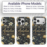 Glowing Red Poppy Flowers Stars Printed Design Custom Name Protective Phone Case Mobile Cover Durable Everyday Smartphone Shock Resistant