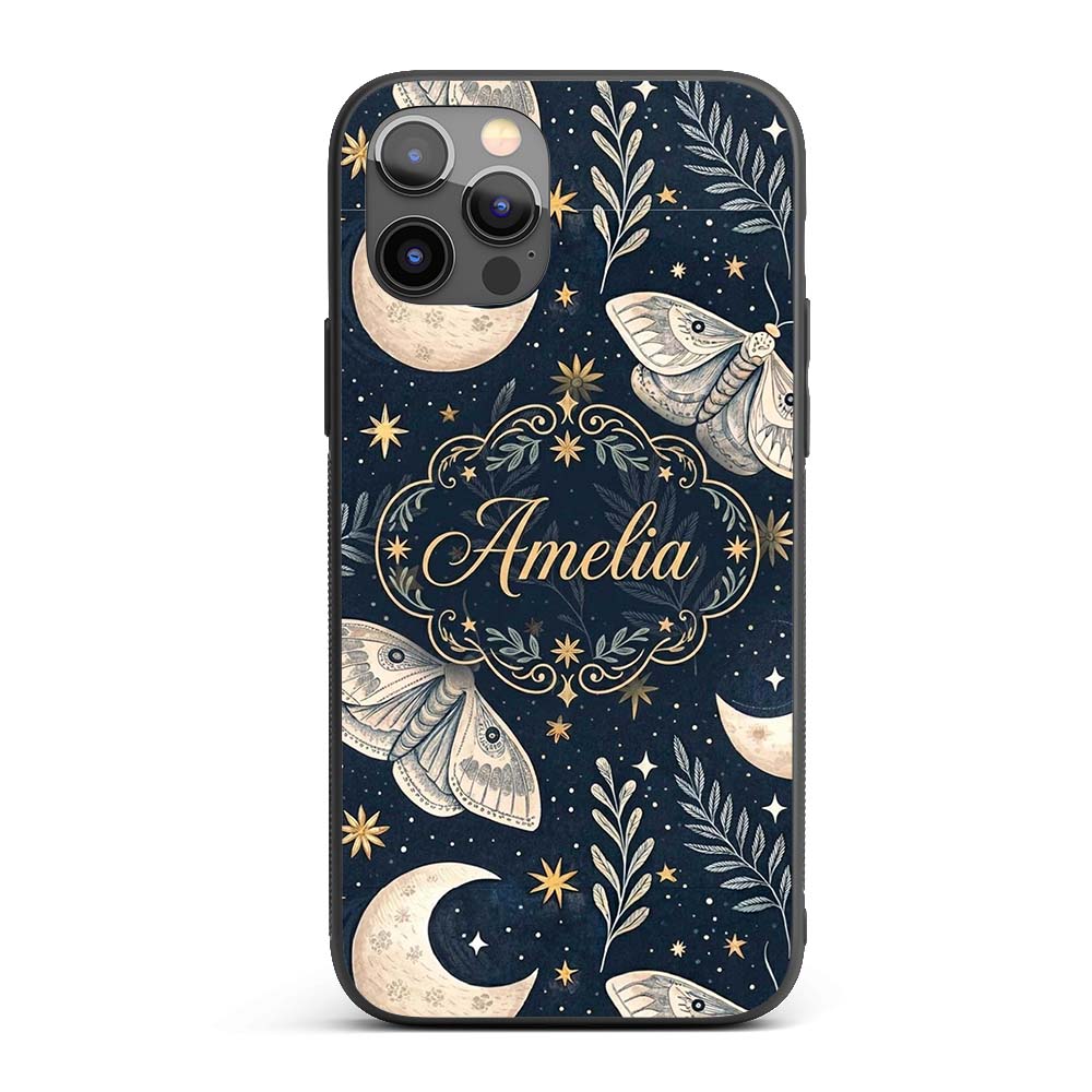Mystical Tree Moon Stars Celestial Printed Design Custom Name Protective Phone Case Mobile Cover Durable Everyday Smartphone Shock Resistant