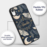 Mystical Tree Moon Stars Celestial Printed Design Custom Name Protective Phone Case Mobile Cover Durable Everyday Smartphone Shock Resistant