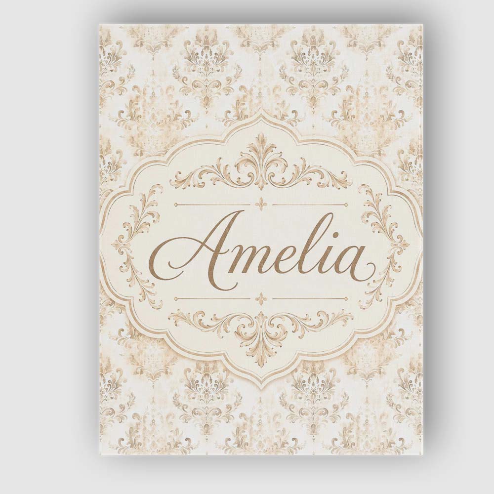 Personalised Name Elegant Neutral Beige Custom  Unique Gift Idea Modern Room Accent Canvas Wall Art Print Decor Picture Ready to Hang