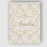 Personalised Name Elegant Neutral Beige Custom  Unique Gift Idea Modern Room Accent Canvas Wall Art Print Decor Picture Ready to Hang