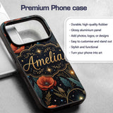 Mushroom Moon Stars Botanical Night Seamless Custom Name Protective Phone Case Mobile Cover Durable Everyday Smartphone Shock Resistant