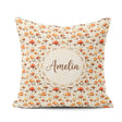 Custom Name Autumn Mushroom Scatter Warm Earthy Seamless Pattern Square Filled Cushion Throw Pillow Sofa Bed Home Decor Zip Washable UK Made