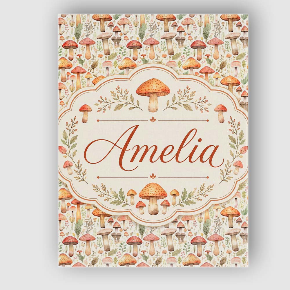 Personalised Name Delicate Botanical Custom Premium Decorative Design Modern Room Accent Canvas Wall Art Print Decor Picture Ready to Hang