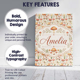 Personalised Name Delicate Botanical Custom Premium Decorative Design Modern Room Accent Canvas Wall Art Print Decor Picture Ready to Hang