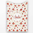 Autumn Orange Woodland Mushroom Botanical Seamless Pattern Name Cute  Personalised Custom Name Super Soft Fleece Blanket Bed Sofa Throw