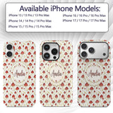 Autumn Orange Woodland Mushroom Printed Design Custom Name Protective Phone Case Mobile Cover Durable Everyday Smartphone Shock Resistant