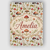 Personalised Name Rustic Woodland Mushroom Custom  Unique Gift Idea Elegant Feature Canvas Wall Art Print Decor Picture Ready to Hang