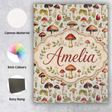 Personalised Name Rustic Woodland Mushroom Custom  Unique Gift Idea Elegant Feature Canvas Wall Art Print Decor Picture Ready to Hang