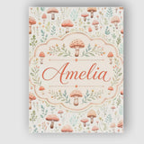 Personalised Name Delicate Pastel Mushroom Custom  Unique Gift Idea Elegant Feature Canvas Wall Art Print Decor Picture Ready to Hang
