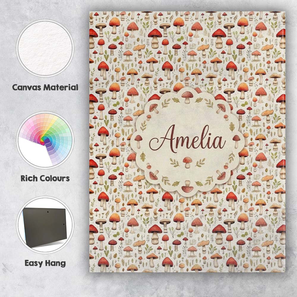 Personalised Name Neutral Earth Tone Custom Premium Decorative Design Modern Room Accent Canvas Wall Art Print Decor Picture Ready to Hang