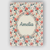 Personalised Name Delicate Peach Rose Custom Modern Room Accent Creative Decorator Style Canvas Wall Art Print Decor Picture Ready to Hang