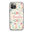 Classic Rose Bouquet Floral Vintage Seamless Custom Name Protective Phone Case Mobile Cover Durable Everyday Smartphone Shock Resistant