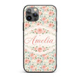 Soft Pastel Watercolor Roses Floral Seamless Custom Name Protective Phone Case Mobile Cover Durable Everyday Smartphone Shock Resistant