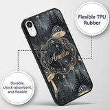 Glowing Mushroom Botanical Night Forest Seamless Custom Name Protective Phone Case Mobile Cover Durable Everyday Smartphone Shock Resistant
