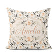 Custom Name Neutral Cream Rose Floral Seamless Pattern Name Cute Square Filled Cushion Throw Pillow Sofa Bed Home Decor Zip Washable UK Made