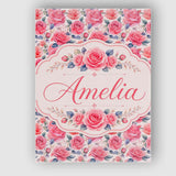 Personalised Name Romantic Pink Rose Custom Premium Decorative Design Modern Room Accent Canvas Wall Art Print Decor Picture Ready to Hang