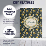 Personalised Name Elegant Yellow White Custom  Unique Gift Idea Modern Room Accent Canvas Wall Art Print Decor Picture Ready to Hang