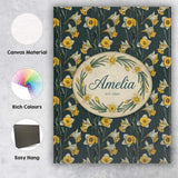 Personalised Name Elegant Yellow White Custom  Unique Gift Idea Modern Room Accent Canvas Wall Art Print Decor Picture Ready to Hang