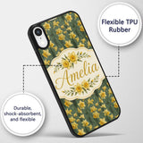 Soft Yellow Daffodil Meadow Floral Printed Design Custom Name Protective Phone Case Mobile Cover Durable Everyday Smartphone Shock Resistant