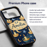 Celestial Candle Moon Stars Mystic Night Seamless Custom Name Protective Phone Case Mobile Cover Durable Everyday Smartphone Shock Resistant