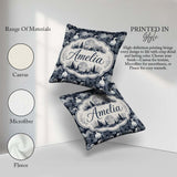 Custom Name Night Woodland Moon Landscape Seamless Pattern Name Square Filled Cushion Throw Pillow Sofa Bed Home Decor Zip Washable UK Made