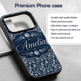 Abstract Ocean Bubble Texture Seamless Pattern Custom Name Protective Phone Case Mobile Cover Durable Everyday Smartphone Shock Resistant